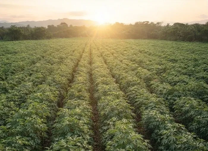 Campos de cultivo al atardecer