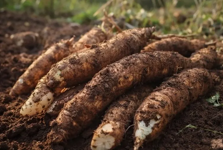 Yuca recién cosechada